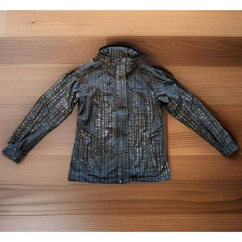 Columbia Womens Size Medium Interchange Omni-tech Black Gray Ski Jacket Coat
